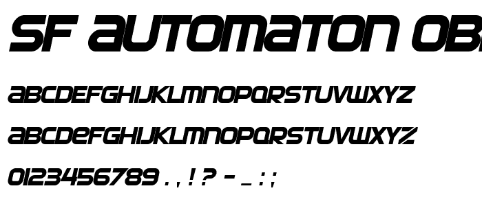 SF Automaton Oblique font